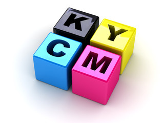 boxes with letters cmyk