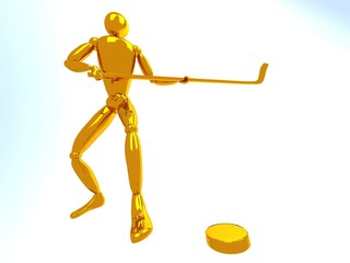 3d hockey player