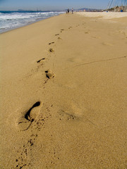 huellas en la playa