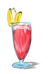 strawberry cocktail with banana