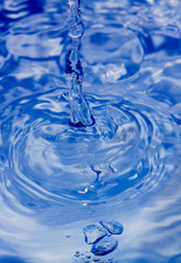 Blue water splashing