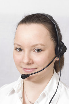 smiling girl with headset