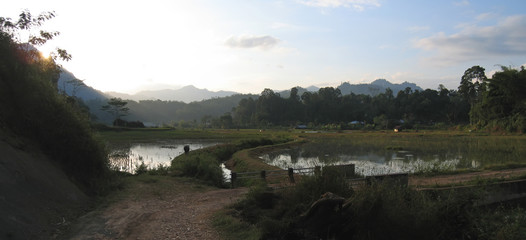 lake at the sunset from londa to kete kesu, rantepao, sulawesi i