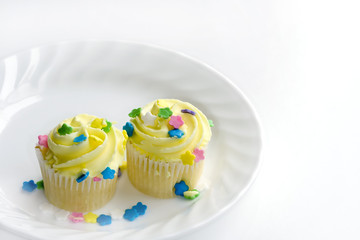 two cupcakes