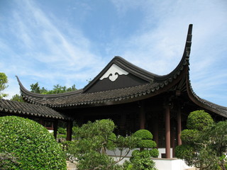 chinese building against blue sky