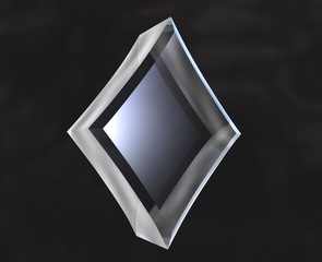 simbolo poker quadri vetro - square symbol glass