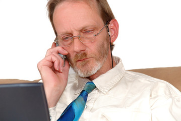 businessman working on laptop