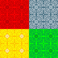 three color floral  pattern