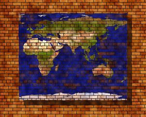 le monde sur un mur