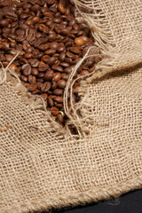 leinensack mit kaffeebohnen