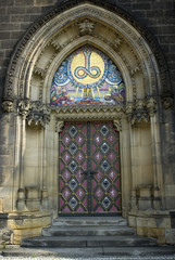 gothic portal with mosaic