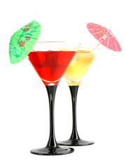 two glasses with a cocktail