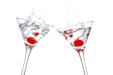 toast with two cocktail glasses