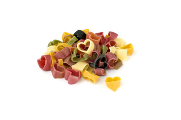 colorful pasta hearts