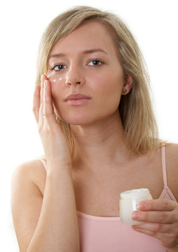 cream on face