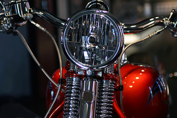 front headlight on a motorcycle