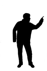 silhouette of a casual man
