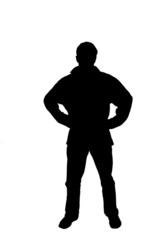 silhouette of a casual man