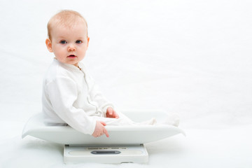 baby on scales