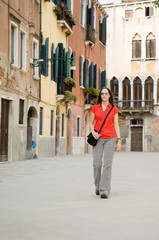 girl in european street