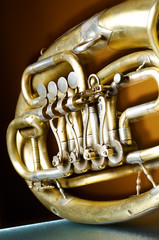an old brass instrument
