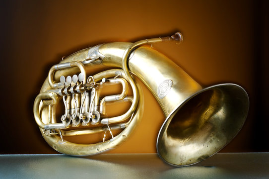 an old brass instrument