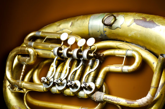 an old brass instrument
