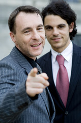 businessman pointing