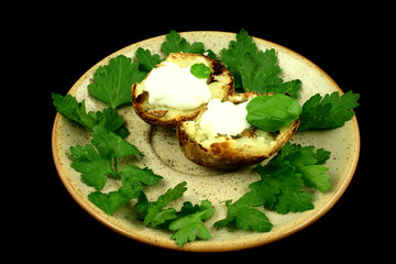 baked potatoes served