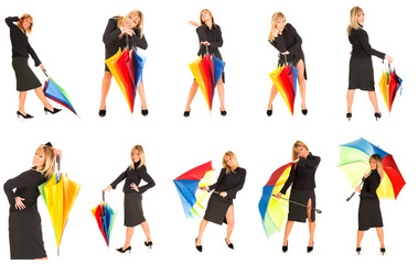 girl with umbrella in colors