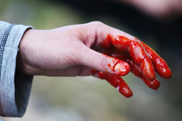 crime concept - bloody hand © drx