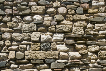 ruins of roman citadel wall detail