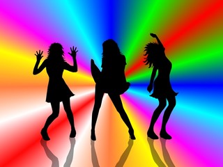 Obraz na płótnie Canvas partygirls rainbow