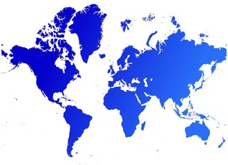 Fototapeta na wymiar blue gradient map of the world