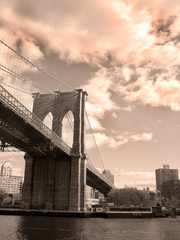 Obraz premium Nowy Jork i Most Brookliński