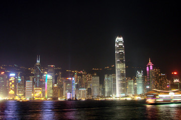 baie de hong kong vue de nuit