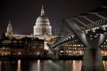 st paul's cathedral with millennium bridge, london