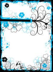 grunge floral frame