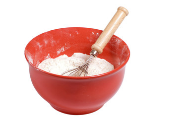 Fototapeta na wymiar mixing bowl with flour