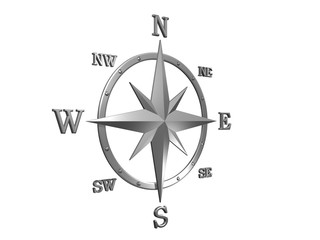 Obraz premium 3d silver compass