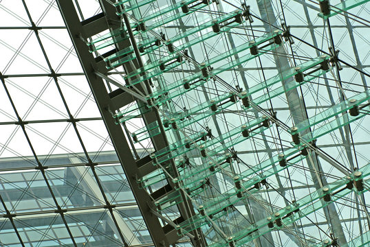 high-tech glass facade