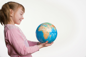 the girl with the globe