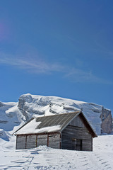 old mountain hut