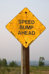 speed bump ahead caution sign - 2879394
