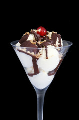 chocolate icecream sundae