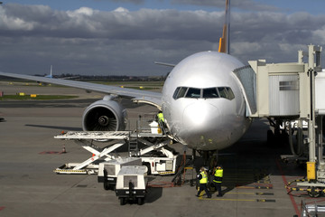 airplane at gate