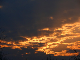 sunset  sky  clouds  evening