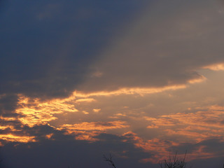 sunset  sky  clouds  evening