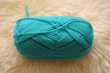 ball of pale blue wool