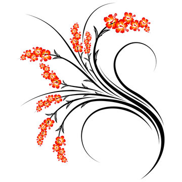 abstract isolated floral scrolls
